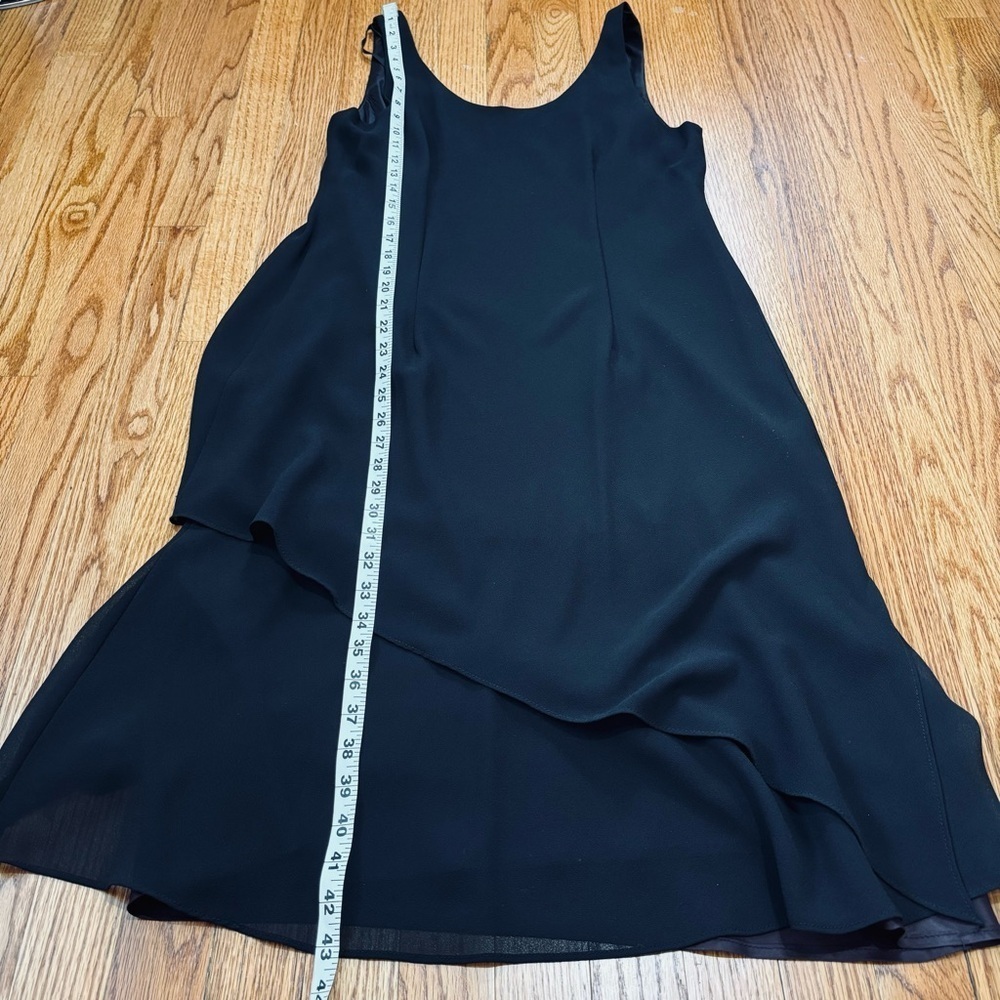 Vintage USA 90s Y2K Jessica Simpson Black Sleeveless Layered Ruffle Hem Dress - Picture 11 of 16